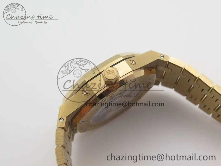 Royal Oak 41mm Complicated 26574 RG JF 1:1 Best Edition Blue Textured Dial On RG Bracelet A5134