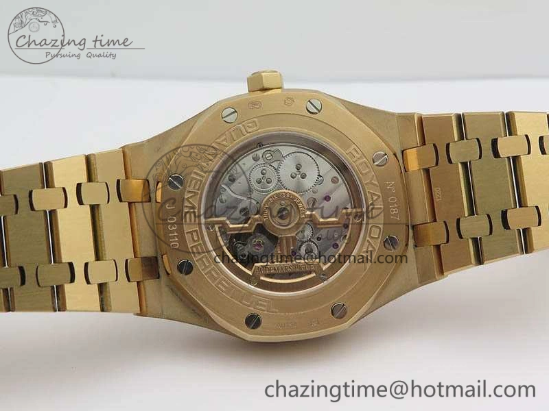 Royal Oak 41mm Complicated 26574 RG JF 1:1 Best Edition Blue Textured Dial On RG Bracelet A5134