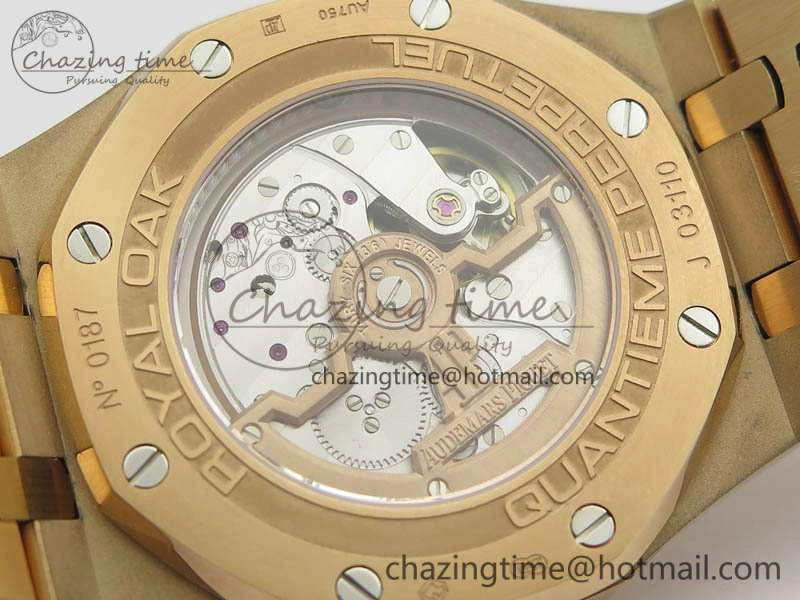 Royal Oak 41mm Complicated 26574 RG JF 1:1 Best Edition Blue Textured Dial On RG Bracelet A5134
