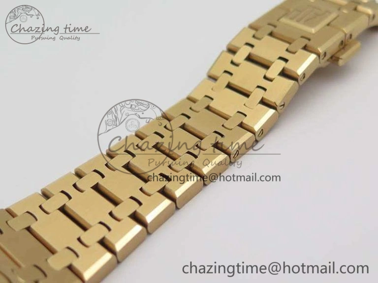 Royal Oak 41mm Complicated 26574 RG JF 1:1 Best Edition Blue Textured Dial On RG Bracelet A5134