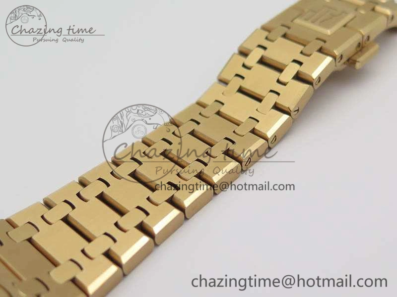 Royal Oak 41mm Complicated 26574 RG JF 1:1 Best Edition Blue Textured Dial On RG Bracelet A5134