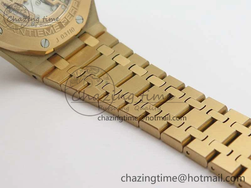 Royal Oak 41mm Complicated 26574 RG JF 1:1 Best Edition Blue Textured Dial On RG Bracelet A5134