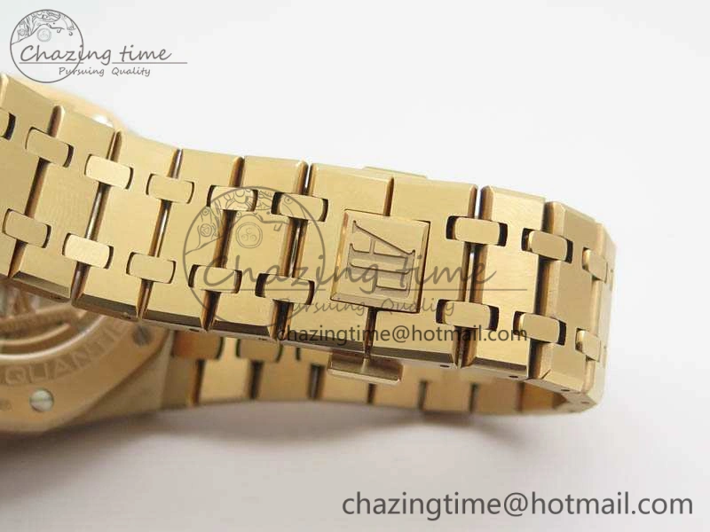 Royal Oak 41mm Complicated 26574 RG JF 1:1 Best Edition Blue Textured Dial On RG Bracelet A5134