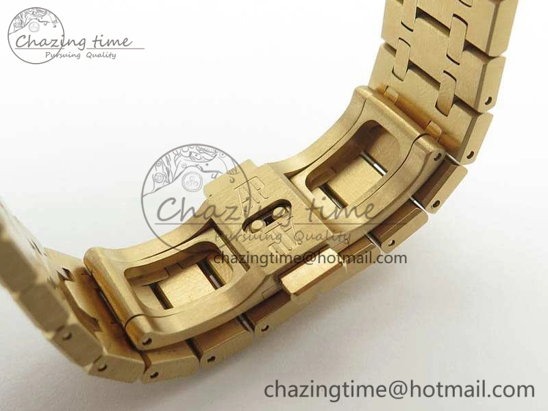 Royal Oak 41mm Complicated 26574 RG JF 1:1 Best Edition Blue Textured Dial On RG Bracelet A5134