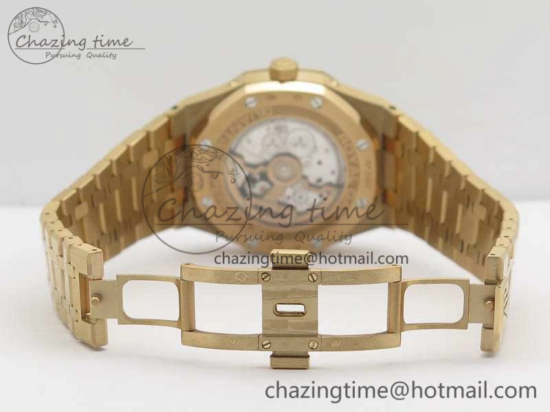 Royal Oak 41mm Complicated 26574 RG JF 1:1 Best Edition Blue Textured Dial On RG Bracelet A5134