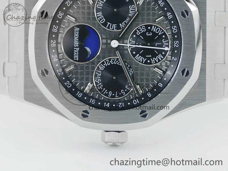 Royal Oak 41mm Complicated 26574 SS APSF 1:1 Best Edition Gray Black Dial on SS Bracelet A5134