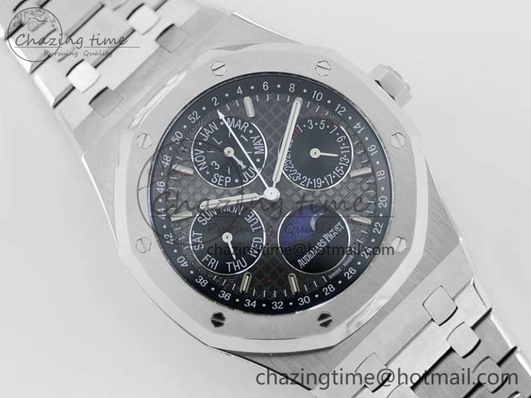 Royal Oak 41mm Complicated 26574 SS APSF 1:1 Best Edition Gray Black Dial on SS Bracelet A5134