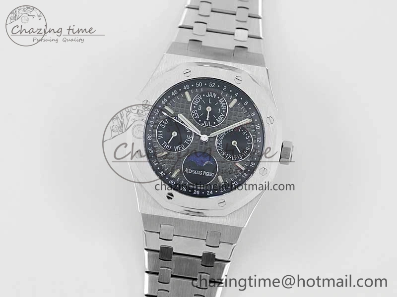 Royal Oak 41mm Complicated 26574 SS APSF 1:1 Best Edition Gray Black Dial on SS Bracelet A5134