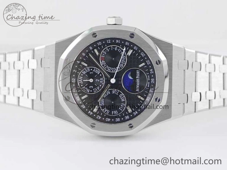Royal Oak 41mm Complicated 26574 SS APSF1:1 Best Edition Black Dial on SS Bracelet A5134