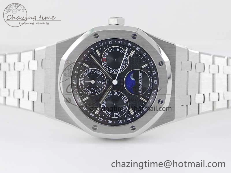 Royal Oak 41mm Complicated 26574 SS APSF1:1 Best Edition Black Dial on SS Bracelet A5134