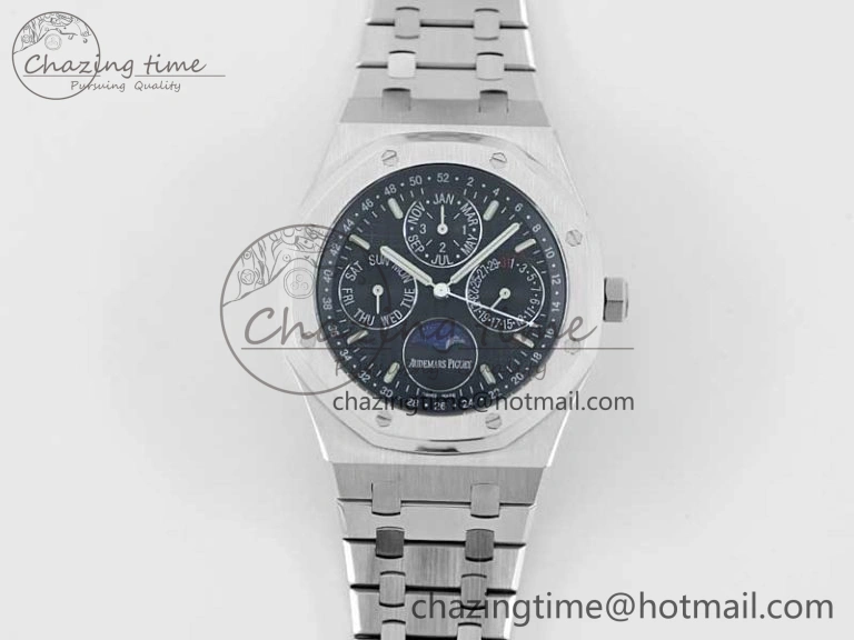 Royal Oak 41mm Complicated 26574 SS APSF1:1 Best Edition Black Dial on SS Bracelet A5134