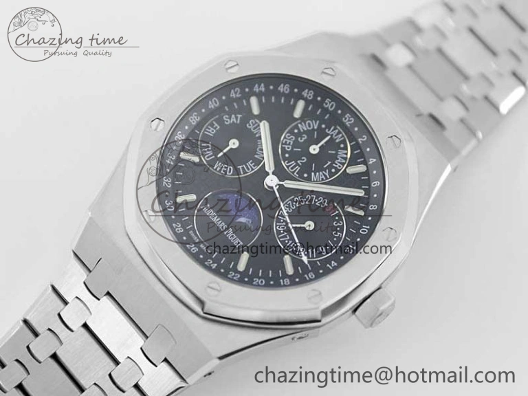 Royal Oak 41mm Complicated 26574 SS APSF1:1 Best Edition Black Dial on SS Bracelet A5134