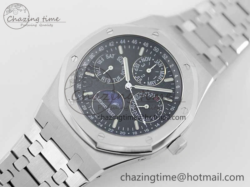 Royal Oak 41mm Complicated 26574 SS APSF1:1 Best Edition Black Dial on SS Bracelet A5134