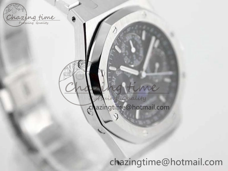Royal Oak 41mm Complicated 26574 SS APSF1:1 Best Edition Black Dial on SS Bracelet A5134