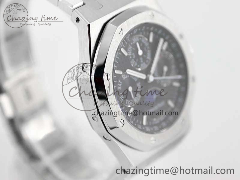 Royal Oak 41mm Complicated 26574 SS APSF1:1 Best Edition Black Dial on SS Bracelet A5134