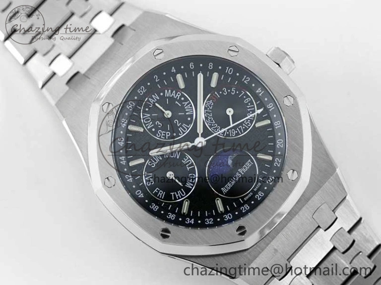 Royal Oak 41mm Complicated 26574 SS APSF1:1 Best Edition Black Dial on SS Bracelet A5134