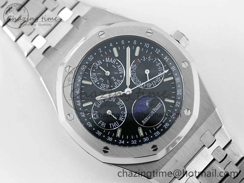 Royal Oak 41mm Complicated 26574 SS APSF1:1 Best Edition Black Dial on SS Bracelet A5134