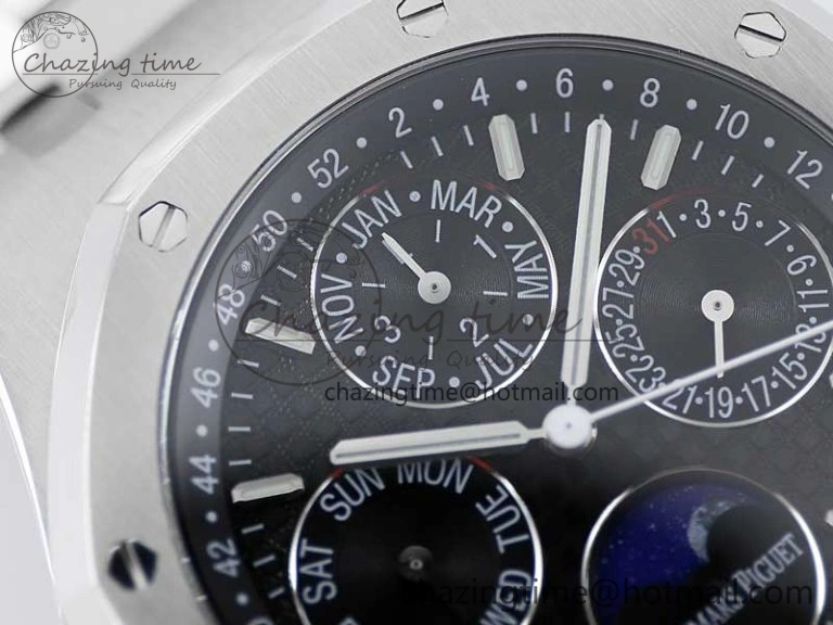 Royal Oak 41mm Complicated 26574 SS APSF1:1 Best Edition Black Dial on SS Bracelet A5134