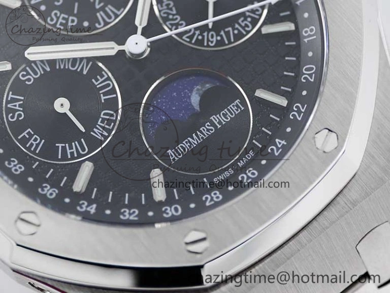Royal Oak 41mm Complicated 26574 SS APSF1:1 Best Edition Black Dial on SS Bracelet A5134