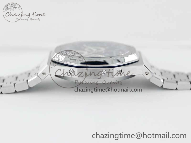 Royal Oak 41mm Complicated 26574 SS APSF1:1 Best Edition Black Silver Dial on SS Bracelet A5134