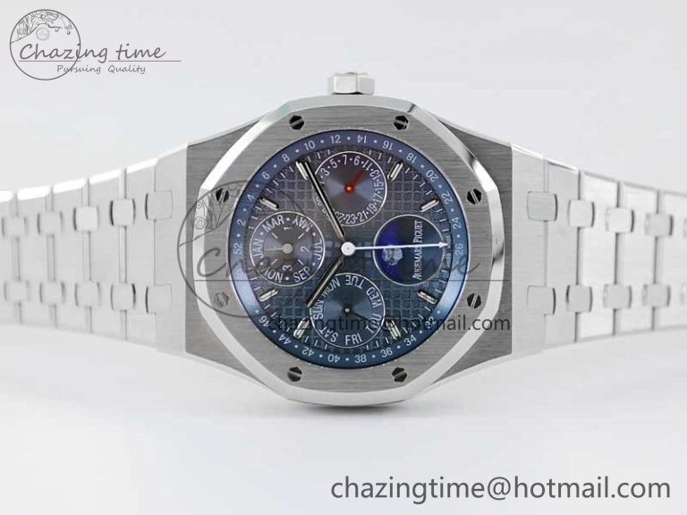 Royal Oak 41mm Complicated 26574 SS APSF1:1 Best Edition Blue Dial on SS Bracelet A5134