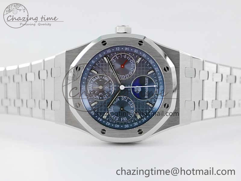 Royal Oak 41mm Complicated 26574 SS APSF1:1 Best Edition Blue Dial on SS Bracelet A5134