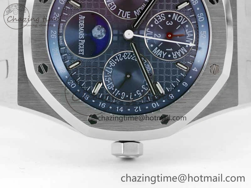 Royal Oak 41mm Complicated 26574 SS APSF1:1 Best Edition Blue Dial on SS Bracelet A5134