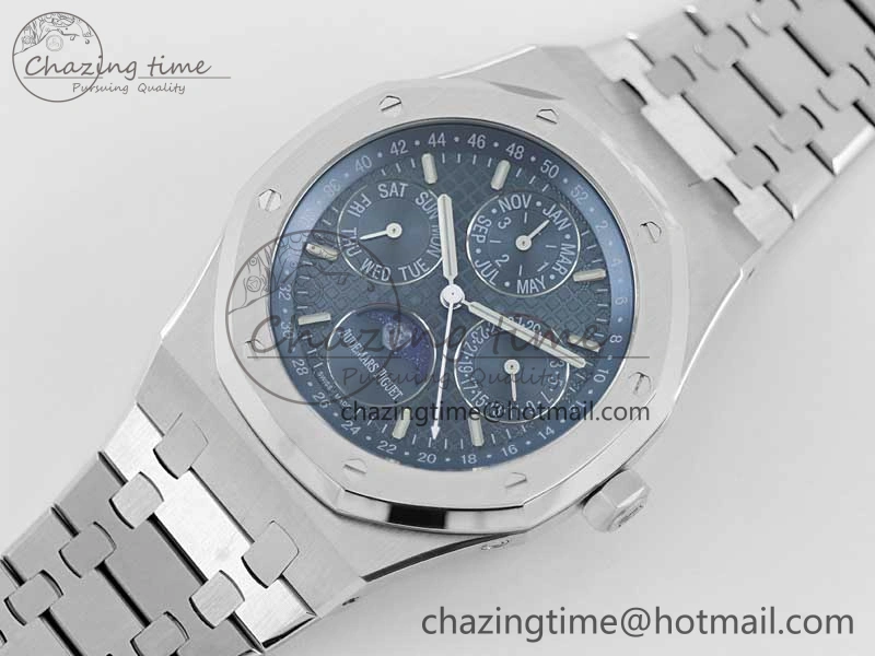 Royal Oak 41mm Complicated 26574 SS APSF1:1 Best Edition Blue Dial on SS Bracelet A5134