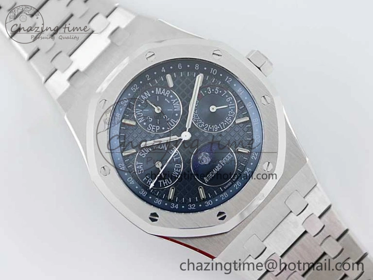 Royal Oak 41mm Complicated 26574 SS APSF1:1 Best Edition Blue Dial on SS Bracelet A5134