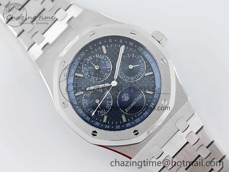 Royal Oak 41mm Complicated 26574 SS APSF1:1 Best Edition Blue Dial on SS Bracelet A5134