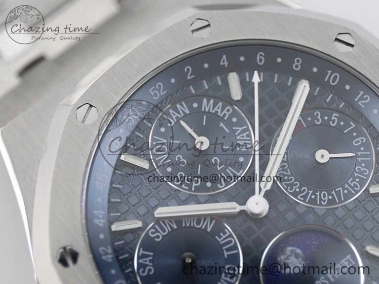Royal Oak 41mm Complicated 26574 SS APSF1:1 Best Edition Blue Dial on SS Bracelet A5134