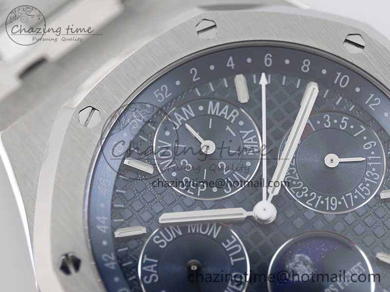 Royal Oak 41mm Complicated 26574 SS APSF1:1 Best Edition Blue Dial on SS Bracelet A5134