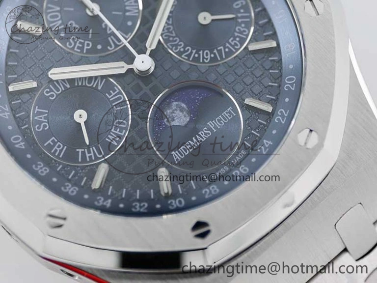 Royal Oak 41mm Complicated 26574 SS APSF1:1 Best Edition Blue Dial on SS Bracelet A5134