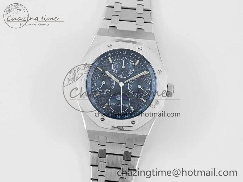 Royal Oak 41mm Complicated 26574 SS APSF1:1 Best Edition Blue Dial on SS Bracelet A5134
