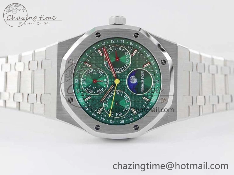 Royal Oak 41mm Complicated 26574 SS APSF1:1 Best Edition Green Dial on SS Bracelet A5134