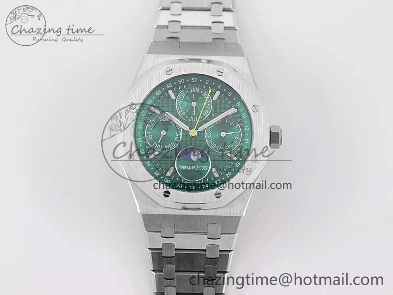 Royal Oak 41mm Complicated 26574 SS APSF1:1 Best Edition Green Dial on SS Bracelet A5134