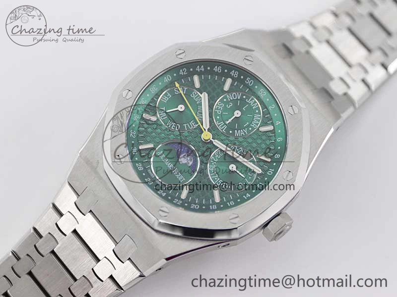 Royal Oak 41mm Complicated 26574 SS APSF1:1 Best Edition Green Dial on SS Bracelet A5134