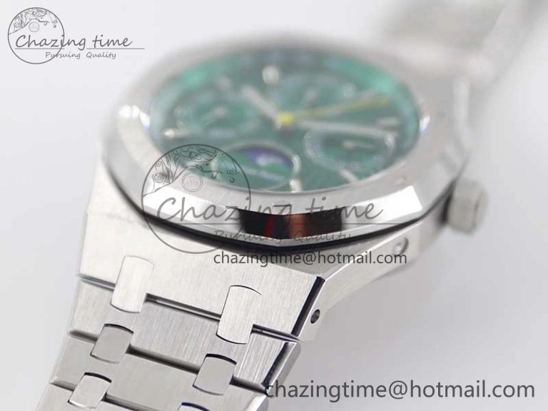 Royal Oak 41mm Complicated 26574 SS APSF1:1 Best Edition Green Dial on SS Bracelet A5134
