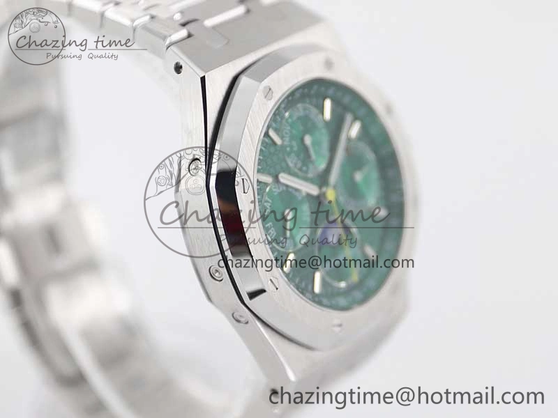 Royal Oak 41mm Complicated 26574 SS APSF1:1 Best Edition Green Dial on SS Bracelet A5134