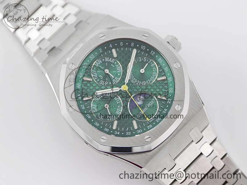 Royal Oak 41mm Complicated 26574 SS APSF1:1 Best Edition Green Dial on SS Bracelet A5134