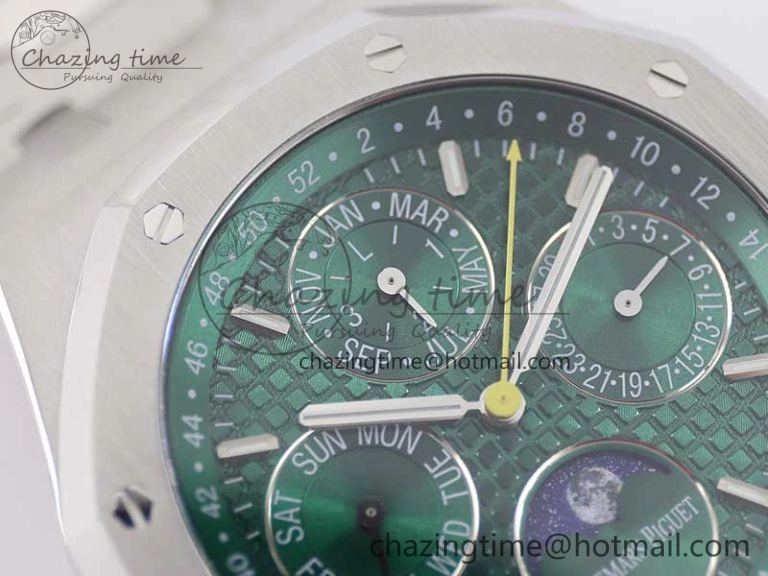 Royal Oak 41mm Complicated 26574 SS APSF1:1 Best Edition Green Dial on SS Bracelet A5134