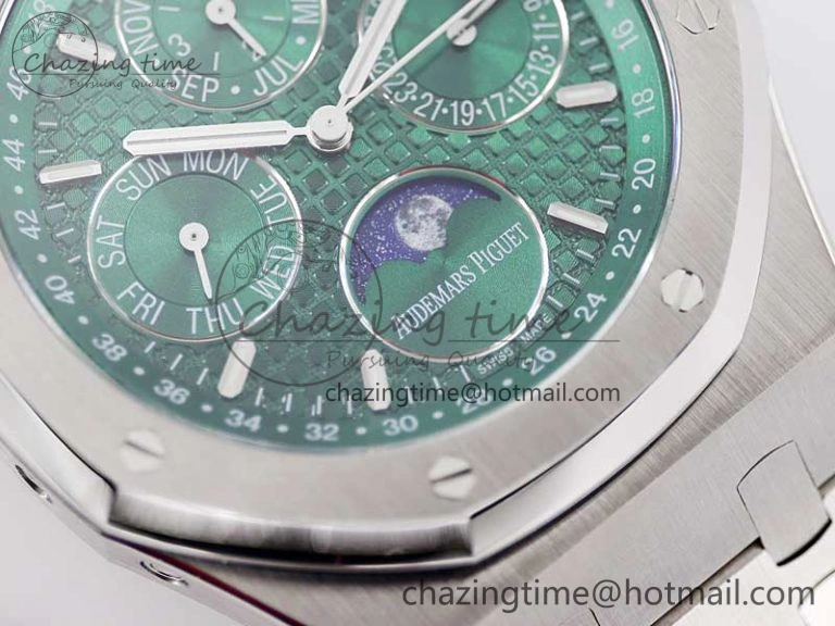 Royal Oak 41mm Complicated 26574 SS APSF1:1 Best Edition Green Dial on SS Bracelet A5134