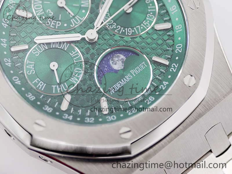 Royal Oak 41mm Complicated 26574 SS APSF1:1 Best Edition Green Dial on SS Bracelet A5134
