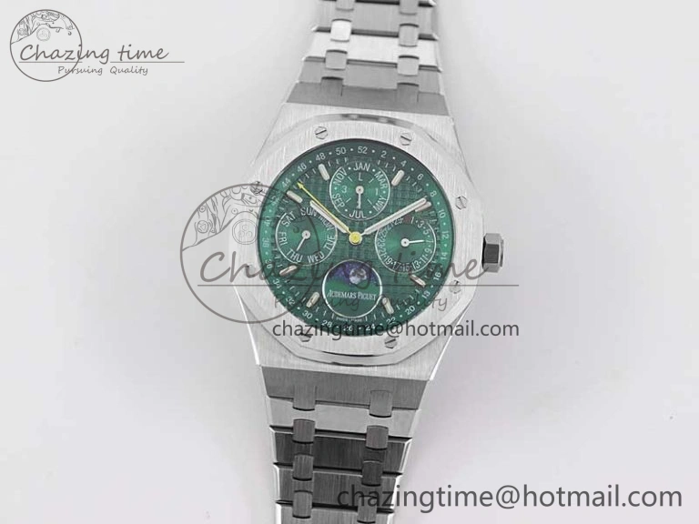 Royal Oak 41mm Complicated 26574 SS APSF1:1 Best Edition Green Dial on SS Bracelet A5134