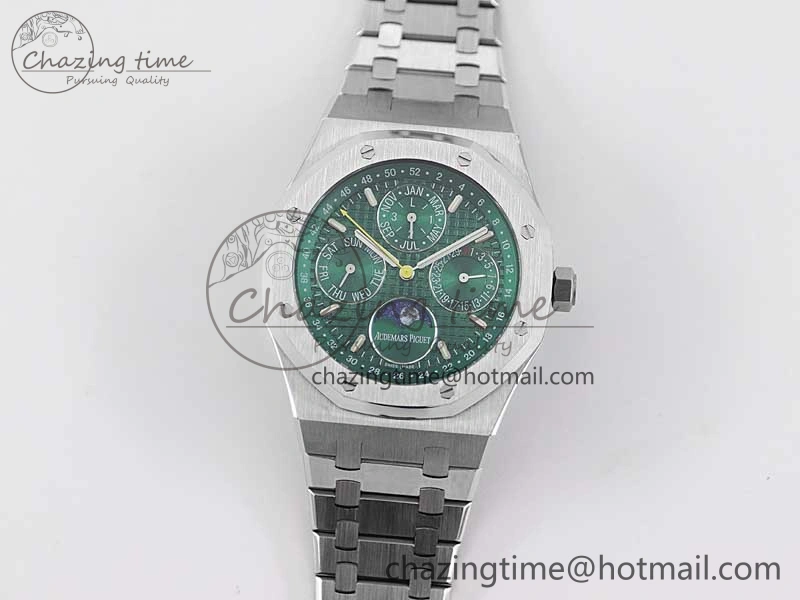 Royal Oak 41mm Complicated 26574 SS APSF1:1 Best Edition Green Dial on SS Bracelet A5134