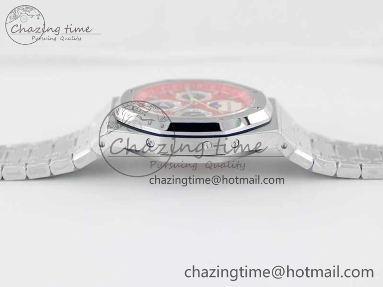 Royal Oak 41mm Complicated 26574 SS APSF1:1 Best Edition Red Black Dial on SS Bracelet A5134