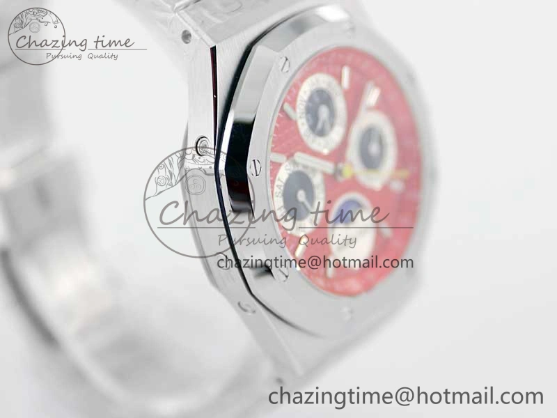 Royal Oak 41mm Complicated 26574 SS APSF1:1 Best Edition Red Black Dial on SS Bracelet A5134