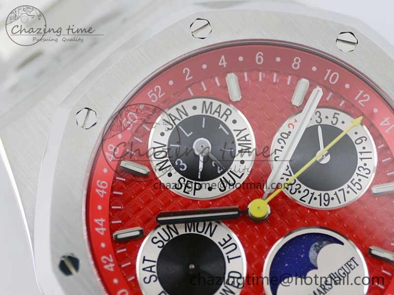 Royal Oak 41mm Complicated 26574 SS APSF1:1 Best Edition Red Black Dial on SS Bracelet A5134
