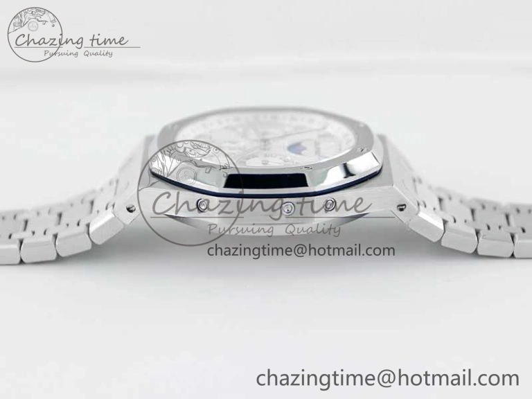 Royal Oak 41mm Complicated 26574 SS APSF1:1 Best Edition Silver Dial on SS Bracelet A5134