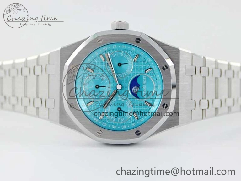 Royal Oak 41mm Complicated 26574 SS APSF1:1 Best Edition Tiffany Blue Dial on SS Bracelet A5134
